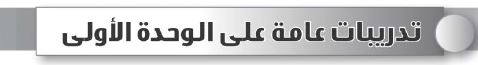 تدريبات عامة على الوحدة الأولى