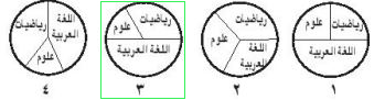 اختار الإجابة الصحيحة للقطاعات